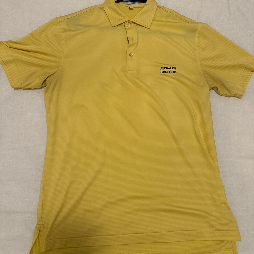 Yellow Peter Millar Medalist Golf Club Polo